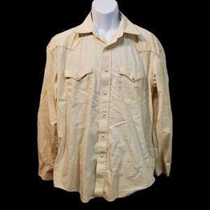 Rough Stock Panhandle‎ Slim Western Wear Snap Button Shirt Size L